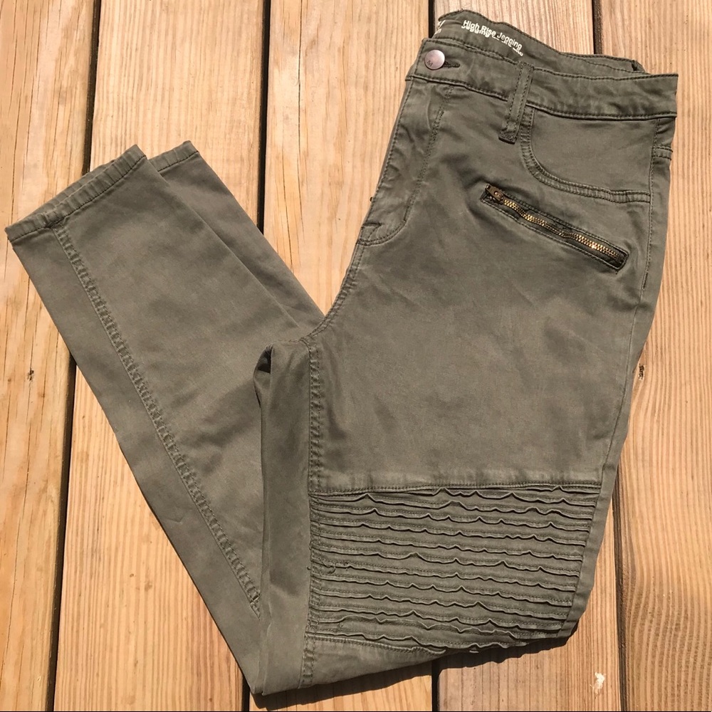 Colored biker jeggings